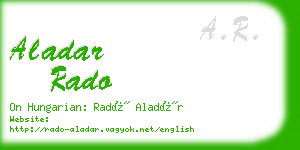 aladar rado business card